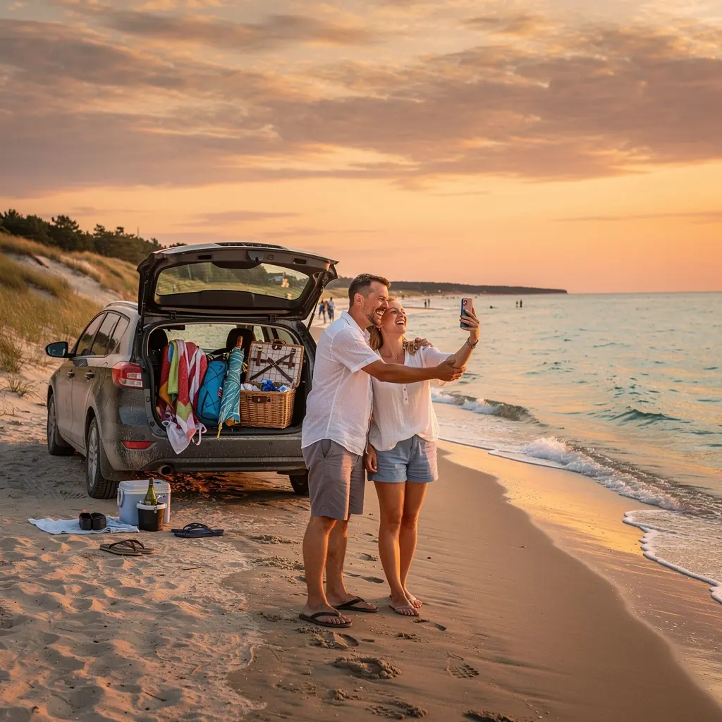 A map highlighting compact itineraries for weekend car tours around Latvia's attractions.